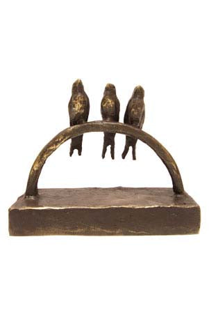 Vogels | Urn met bronzen sculptuur