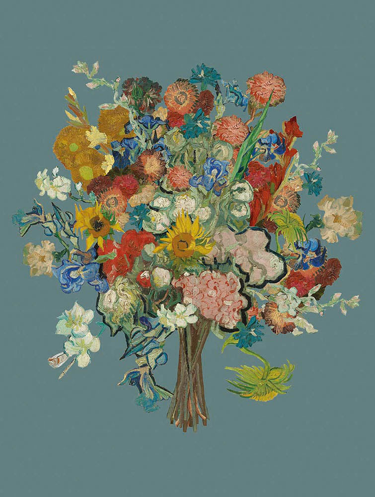 Vincent van Gogh - Flowers bouquet (blue) | Giclée op canvas