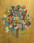 Vincent van Gogh - Flowers Bouquet (gold) | Giclée op canvas