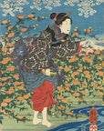 Utagawa Kuniyoshi - Vrouw aan de oever van een rivier | Giclée op canvas