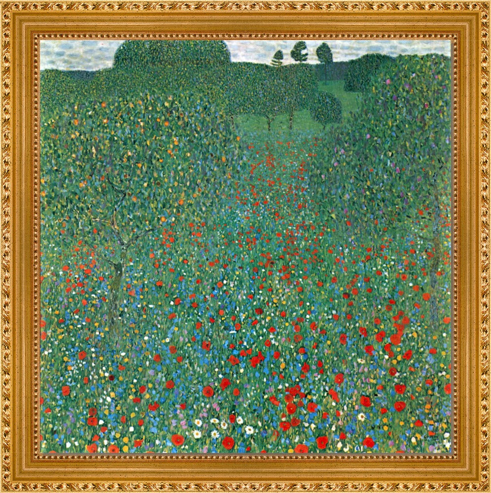 Gustav Klimt - Poppy Field | Giclée op canvas
