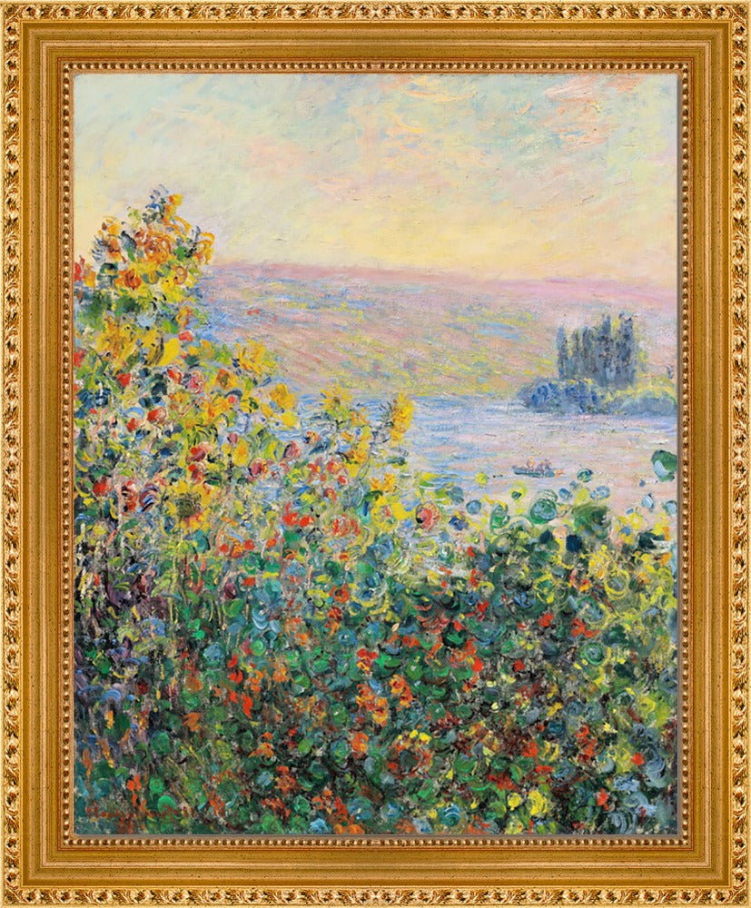 Claude Monet - Flower Beds at Vetheuil | Giclée op canvas