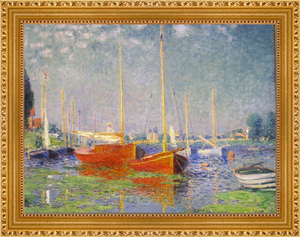Claude Monet - Red boats at Argenteuil | Giclée op canvas