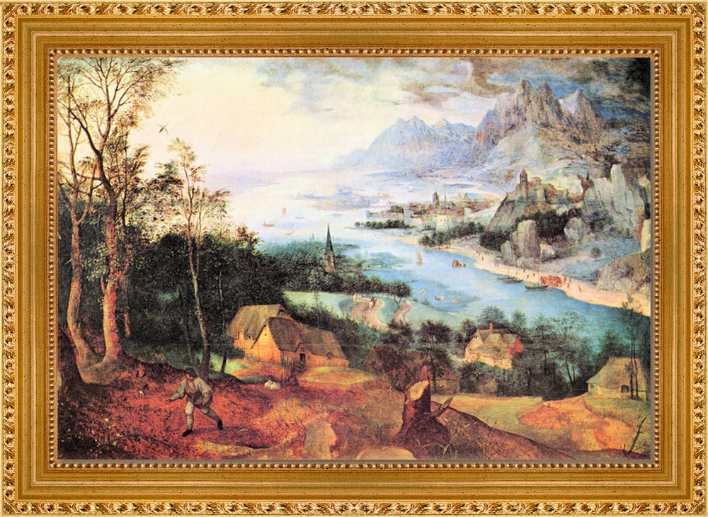 Pieter Bruegel - River Landscape with a sower | Giclée op canvas