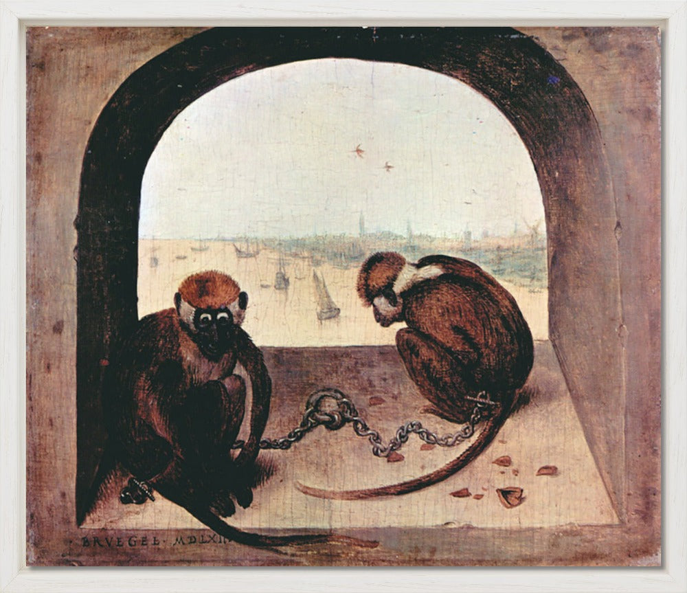 Pieter Bruegel - Two monkeys | Giclée op canvas