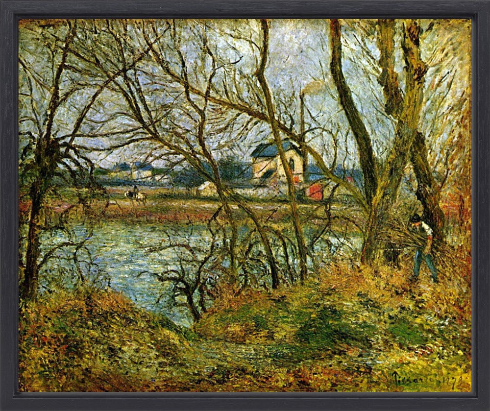 Camille Pissarro - Grey day on the banks of the Oise at Pontoise | Giclée op canvas