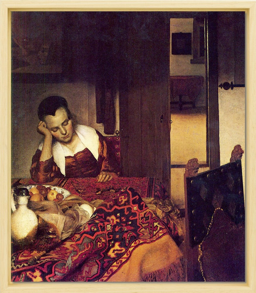 Johannes Vermeer - A woman asleep | Giclée op canvas