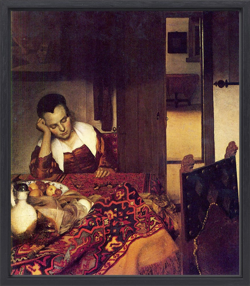 Johannes Vermeer - A woman asleep | Giclée op canvas