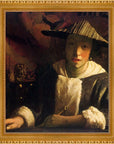 Johannes Vermeer - Girl with a flute | Giclée op canvas
