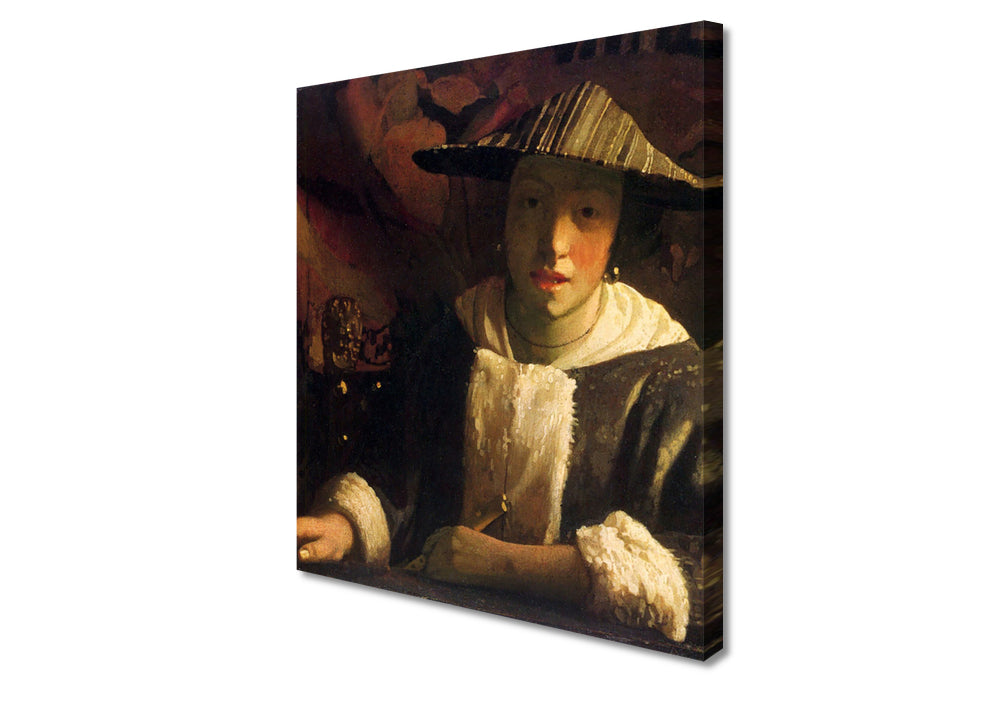 Johannes Vermeer - Girl with a flute | Giclée op canvas