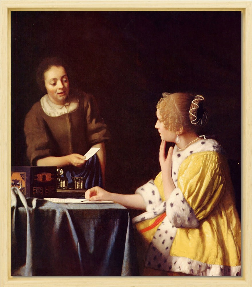 Johannes Vermeer - Mistress and maid | Giclée op canvas