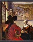 Johannes Vermeer - Soldier and girl smiling | Giclée op canvas