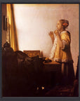 Johannes Vermeer - The Pearl Necklace | Giclée op canvas