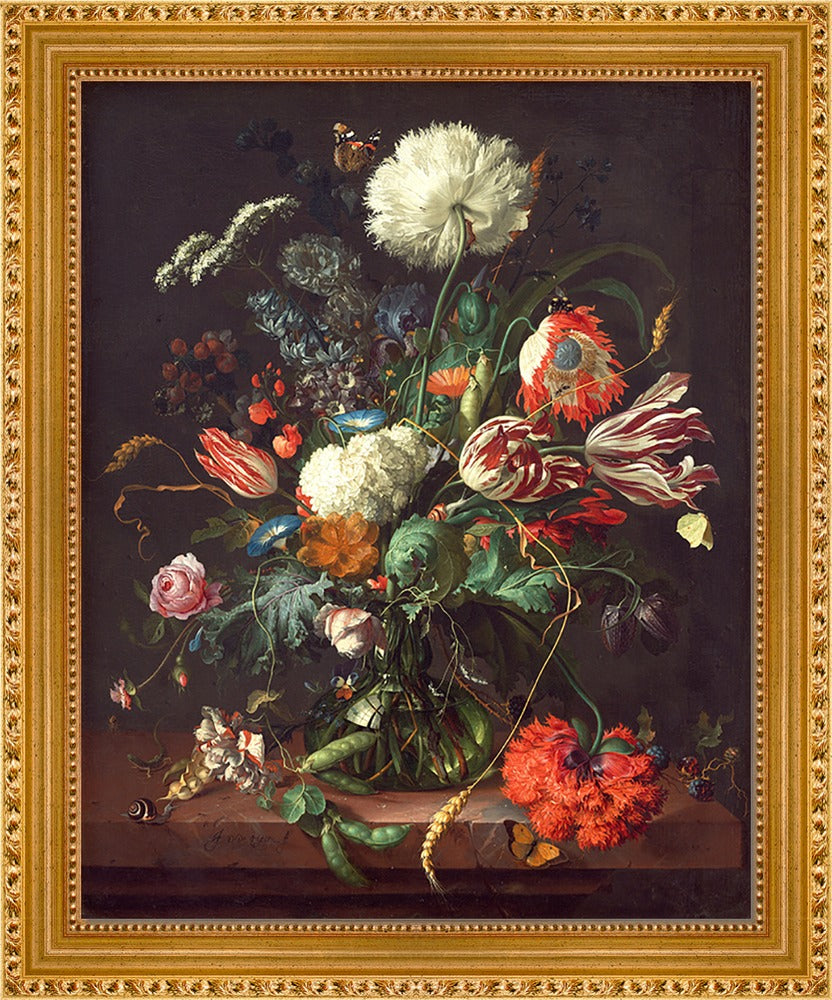 Jan Davidsz. de Heem - Vase of Flowers | Giclée op canvas