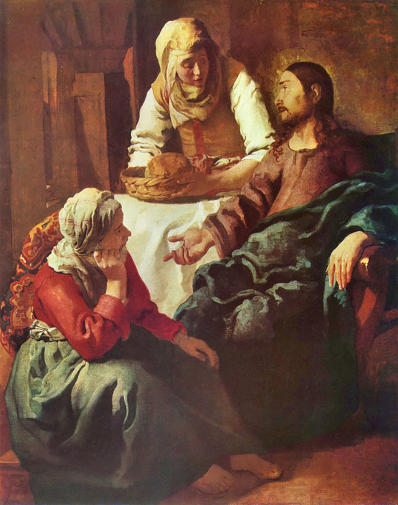 Johannes Vermeer - Christ with Mary and Martha | Giclée op canvas