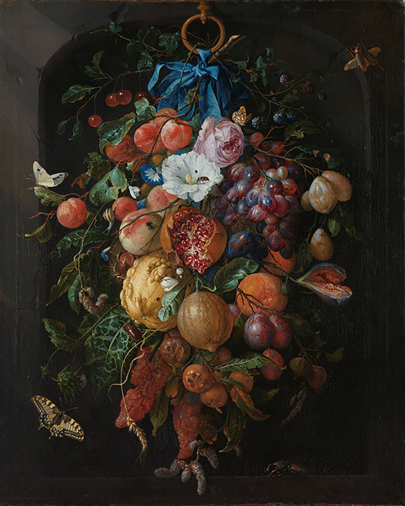 Jan Davidsz. de Heem - Festoen van vruchten en bloemen | Giclée op canvas