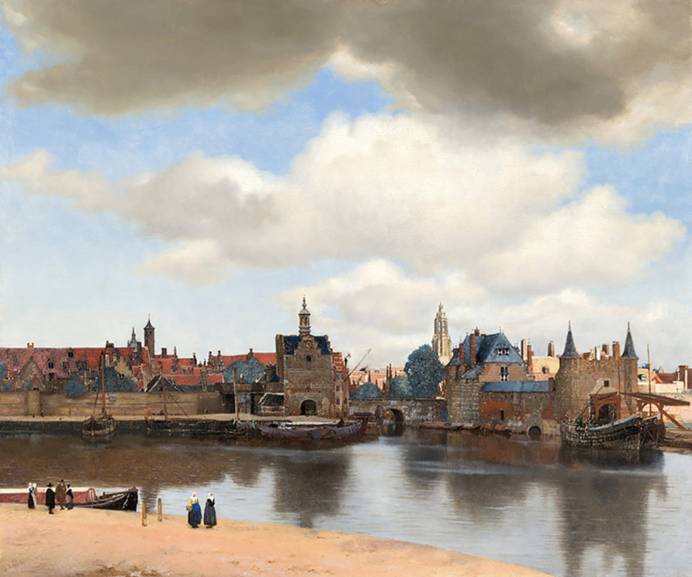 Johannes Vermeer - Gezicht op Delft | Giclée op canvas