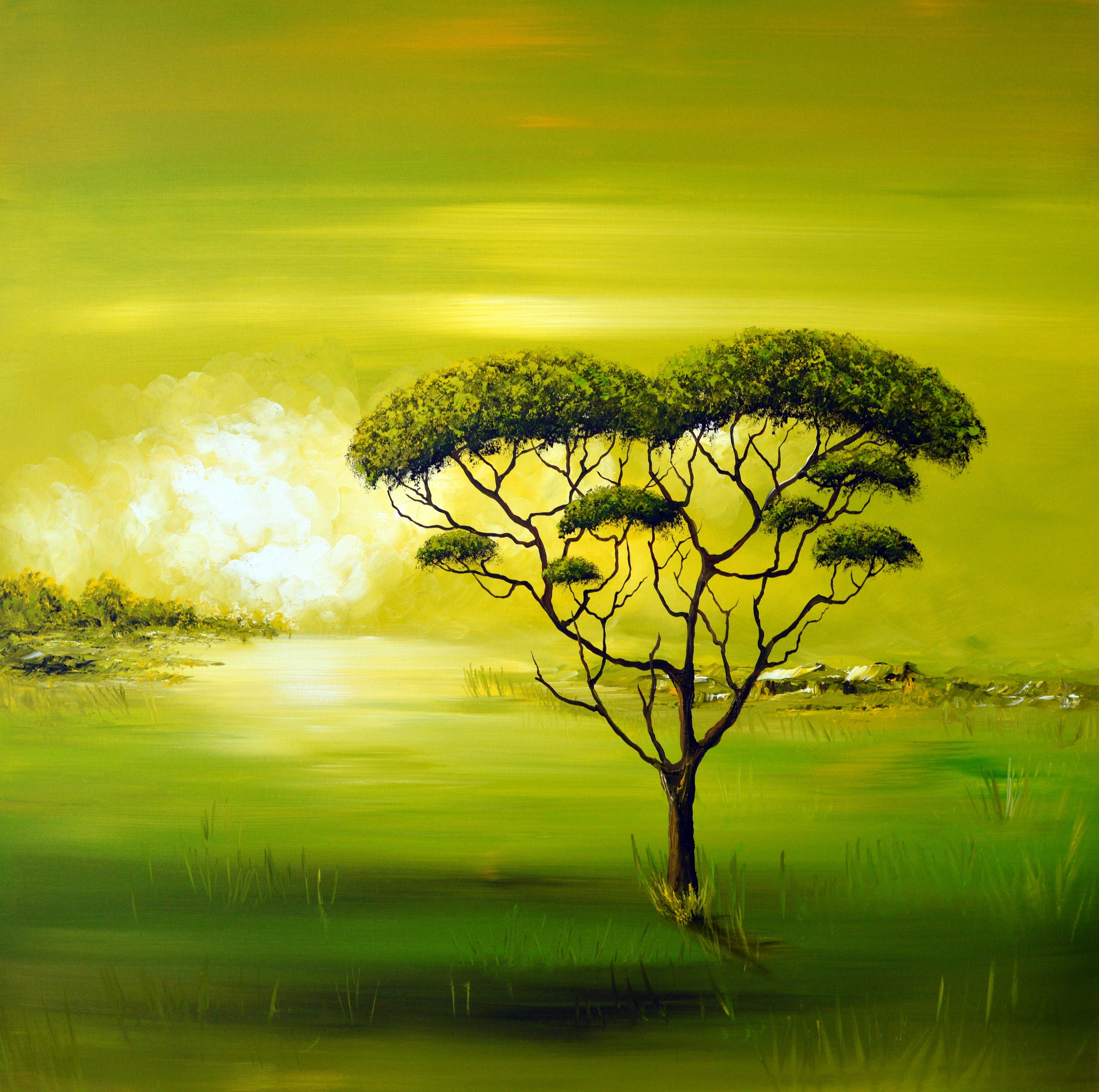 Gena - Green Nature II | Giclée op canvas