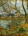Camille Pissarro - Grey day on the banks of the Oise at Pontoise | Giclée op canvas