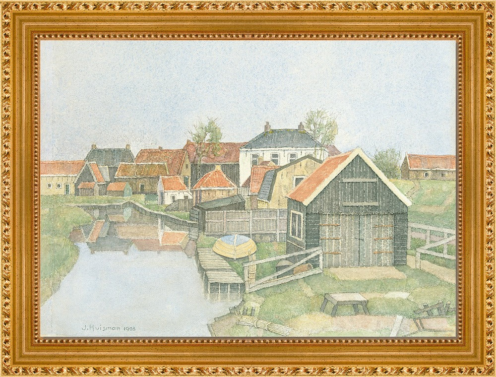 Jopie Huisman - Vissershuisjes in Workum 1993 | Giclée op canvas