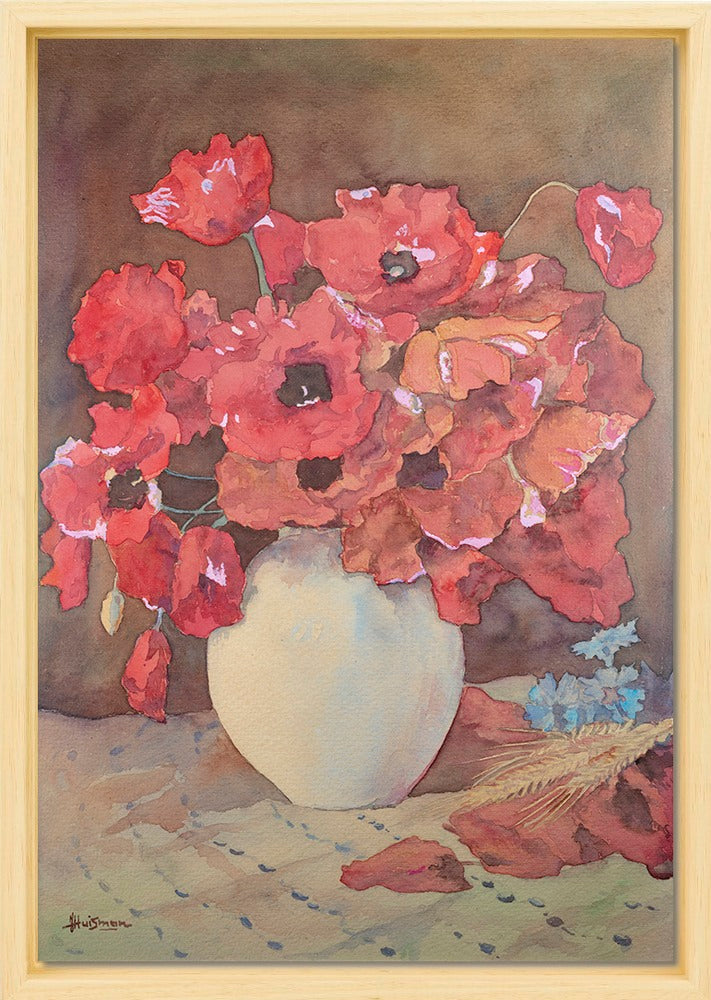 Jopie Huisman - Klaprozen in witte vaas 1942 | Giclée op canvas