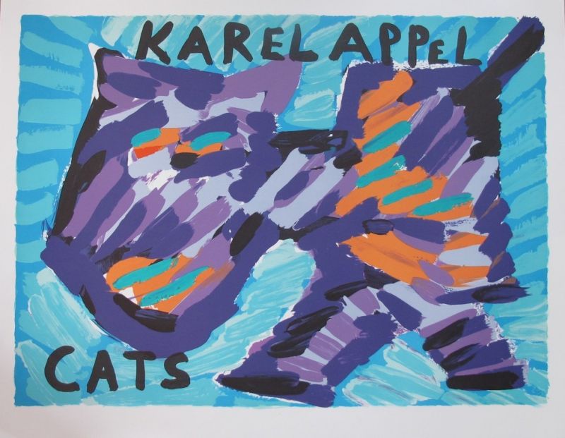 Karel Appel - Happy cat | Litho