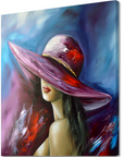 Gena - Lady with hat I | Giclée op canvas