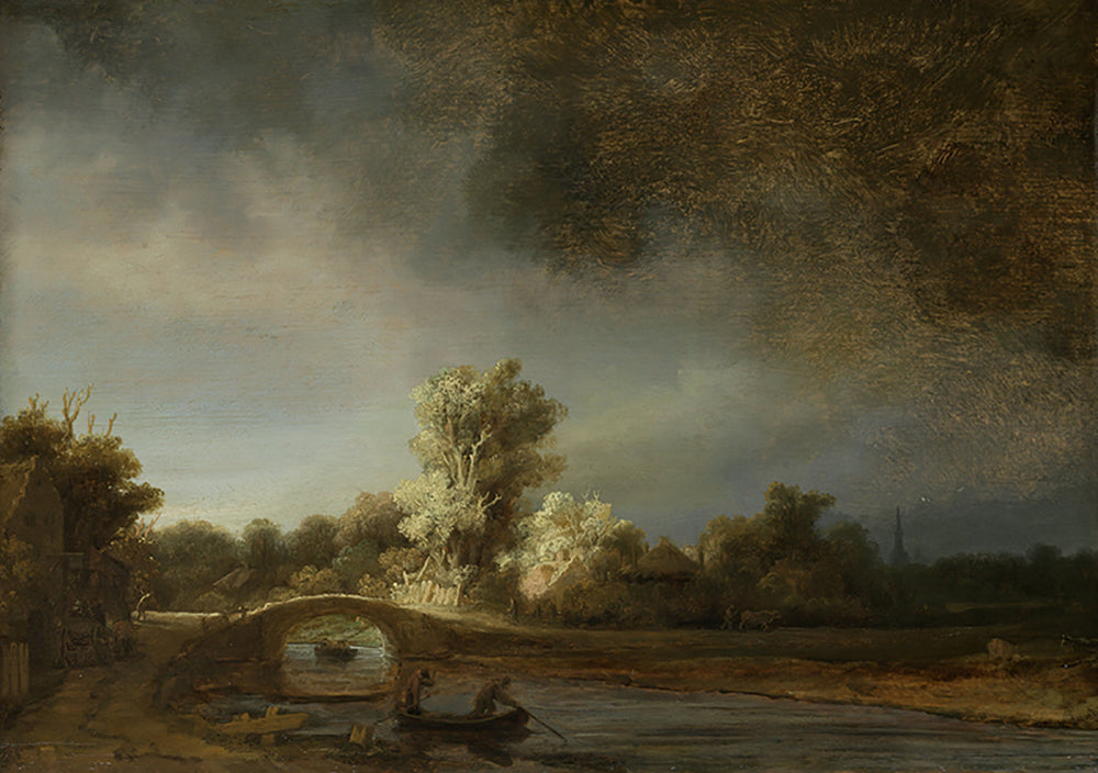 Rembrandt Harmensz. van Rijn - Landschap met stenen brug | Giclée op canvas