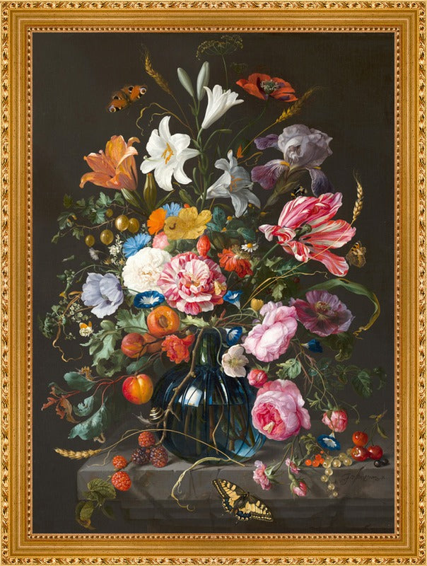 Jan Davidsz. de Heem - Vaas met bloemen | Giclée op canvas