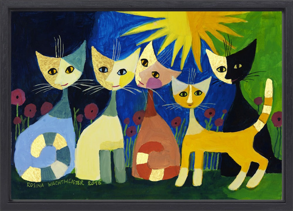 Rosina Wachtmeister - Five cats | Giclée op canvas