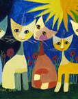 Rosina Wachtmeister - Five cats | Giclée op canvas