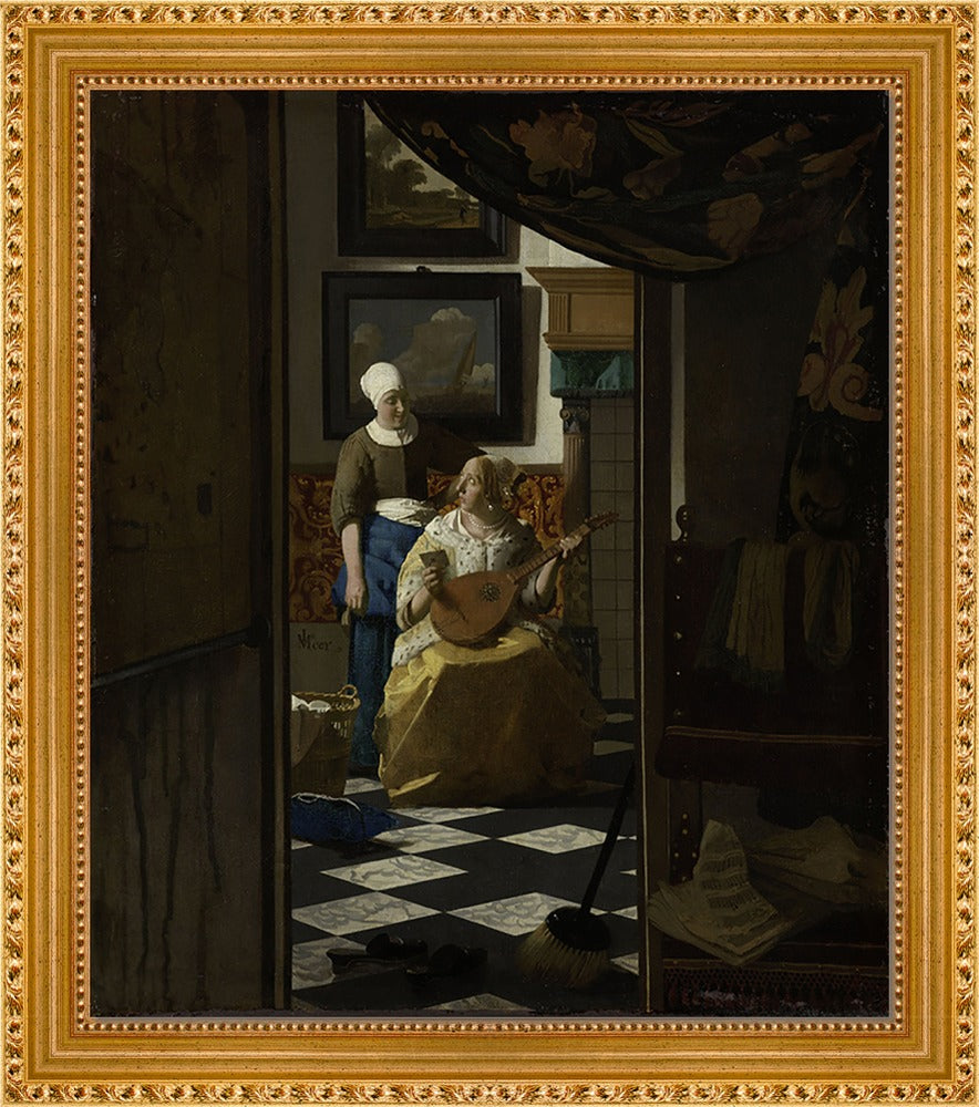 Johannes Vermeer - De liefdesbrief | Giclée op canvas