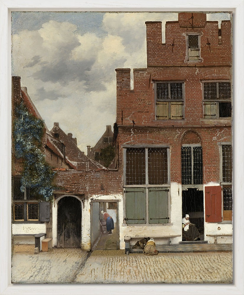 Johannes Vermeer - Gezicht op huizen in Delft, bekend als ‘Het straatje’ | Giclée op canvas