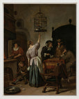Jan Havicksz. Steen - Interieur met een vrouw die een papegaai voert (De papegaaiekooi) | Giclée op canvas