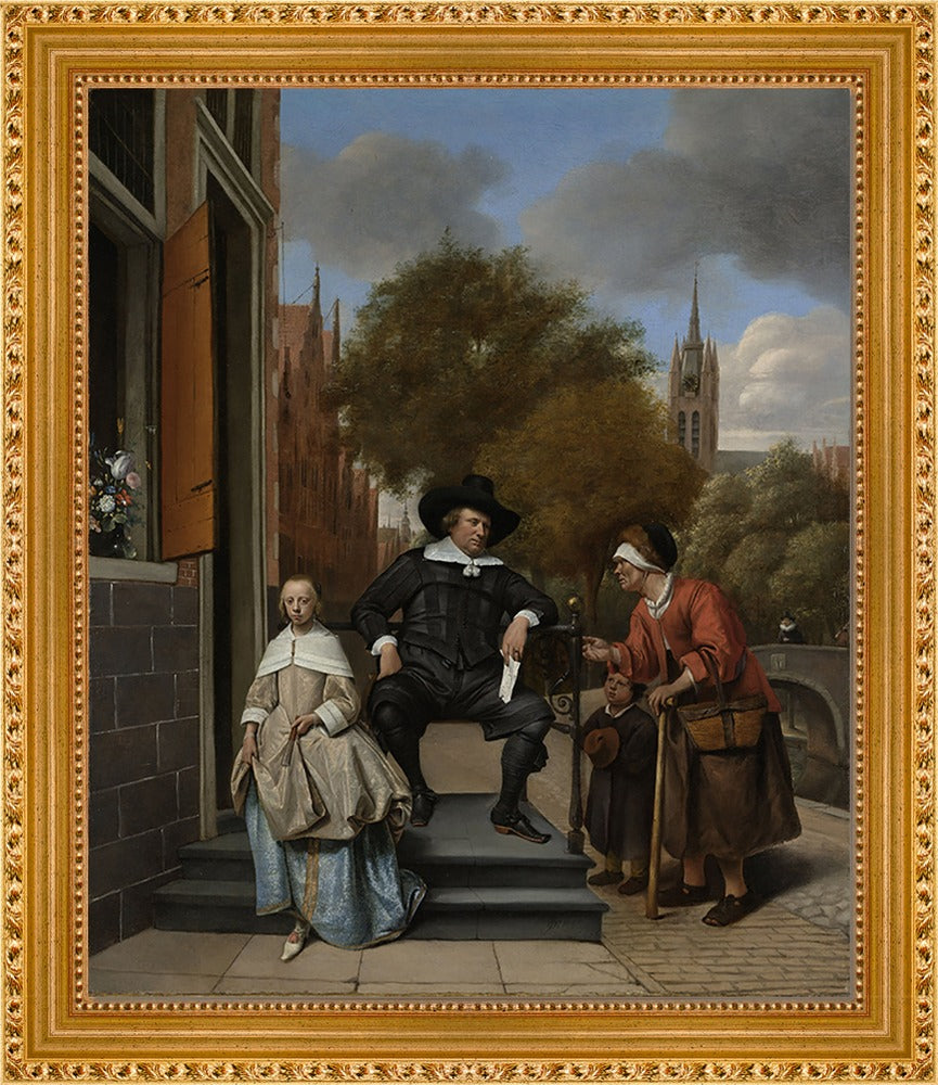 Jan Havicksz. Steen - Adolf en Catharina Croeser (De burgemeester van Delft en zijn dochter) | Giclée op canvas