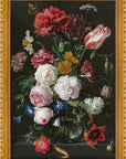 Jan Davidsz. de Heem - Stilleven met bloemen in een glazen vaas | Giclée op canvas