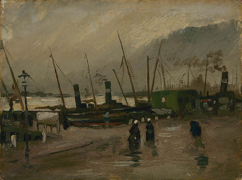 Vincent van Gogh - De Ruijterkade te Amsterdam | Giclée op canvas