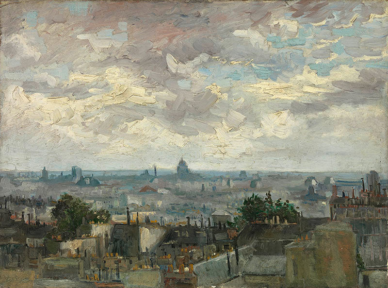 Vincent van Gogh - Gezicht op Parijs | Giclée op canvas