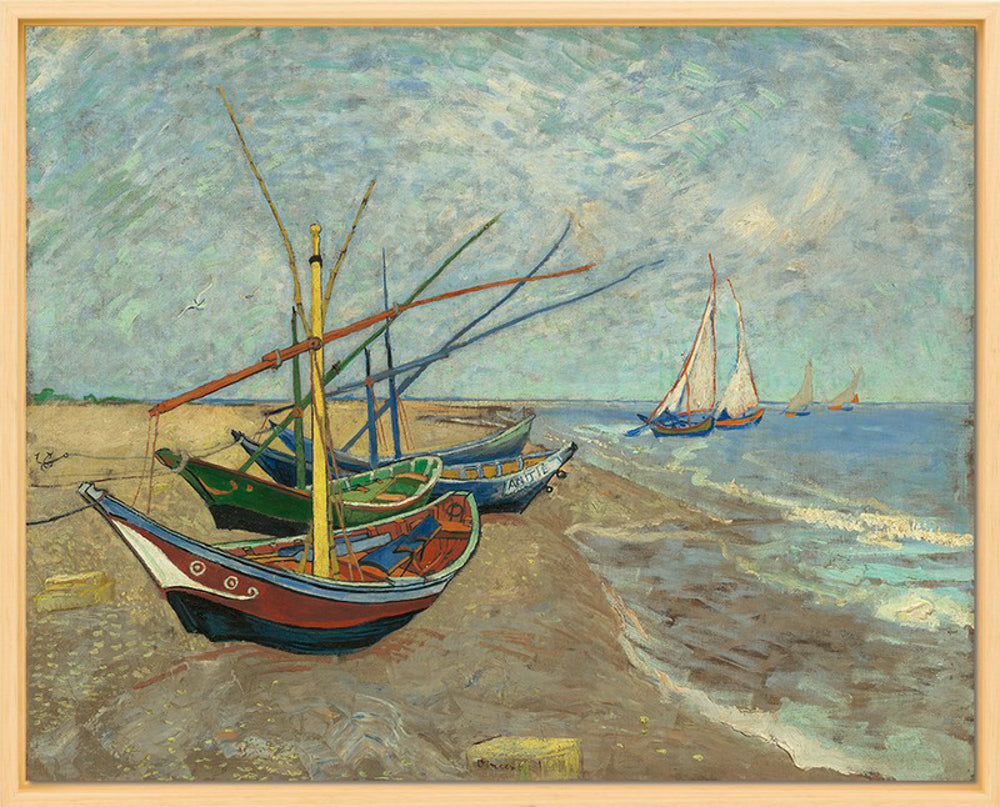 Vincent van Gogh - Vissersboten op het strand van Les Saintes-Maries-de-la-Mer | Giclée op canvas
