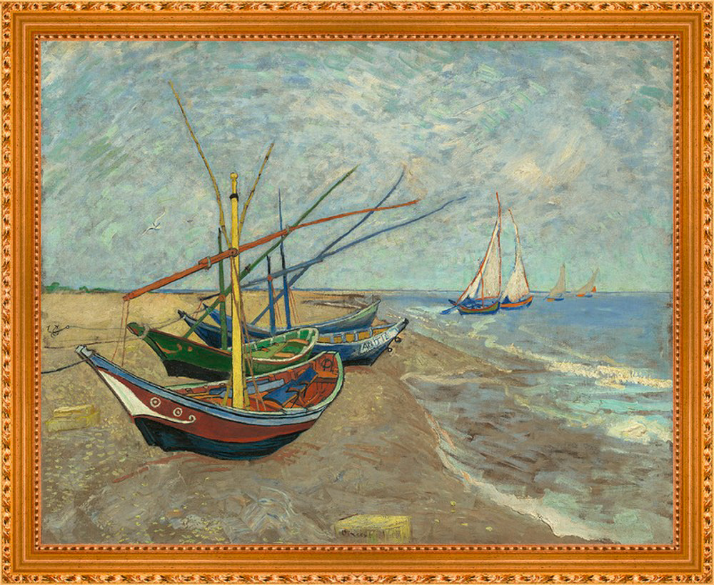 Vincent van Gogh - Vissersboten op het strand van Les Saintes-Maries-de-la-Mer | Giclée op canvas