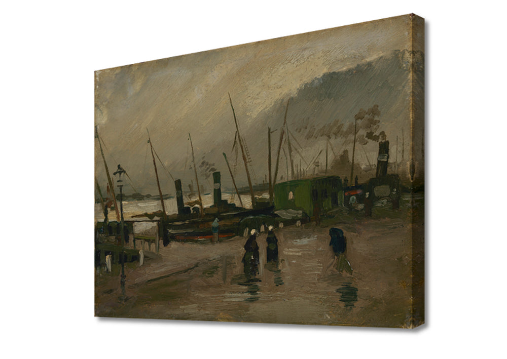 Vincent van Gogh - De Ruijterkade te Amsterdam | Giclée op canvas