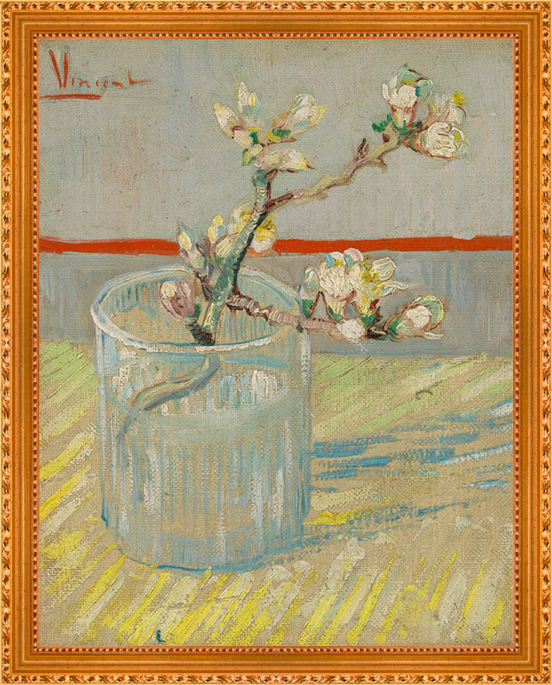 Vincent van Gogh - Bloeiend amandeltakje in een glas | Giclée op canvas