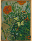 Vincent van Gogh - Vlinders en klaprozen | Giclée op canvas